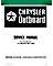 Chrysler 70, 75 and 85 HP Outboard Motors Service Manual - OB 3438